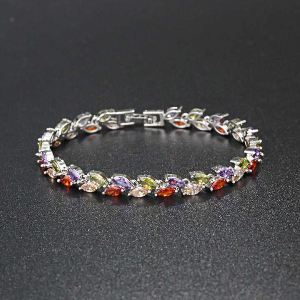 2024 New Color Crystal Bracelet Jewelry Fashion Luxury Copper Zircon Bracelet Women's Accessories Wholesale