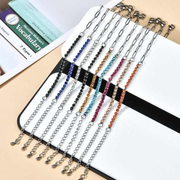 Dainty Zircon Bracelet Crystal Stone Round Cut Zircon Half Tennis Bracelet