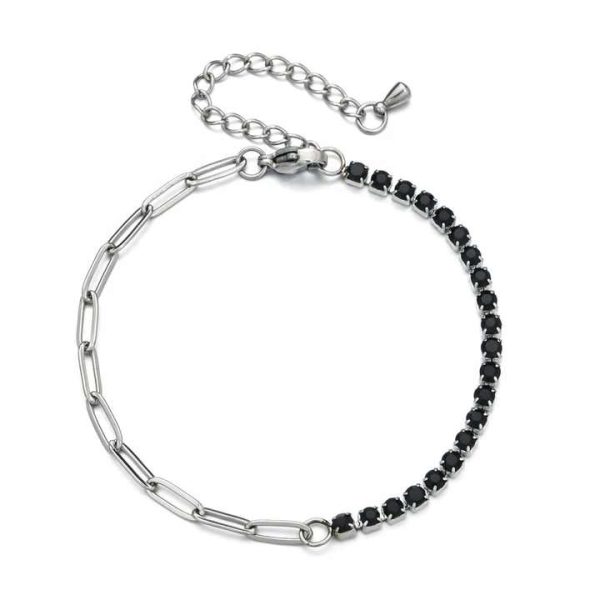 Dainty Zircon Bracelet Crystal Stone Round Cut Zircon Half Tennis Bracelet