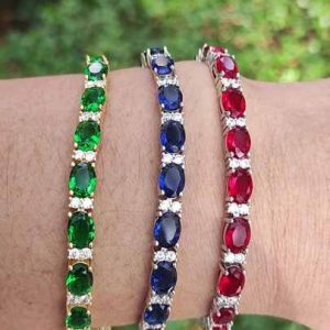 Trendy Gold Plated Brass Tennis Bracelet with Round-Cut Zircon Stones, Customizable Unisex Jewelry for Daily Wear