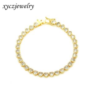 2022 Ice Out Fashion Jewelry Tennis Bracelet Wholesale Heart Diamond Zircon Bracelets