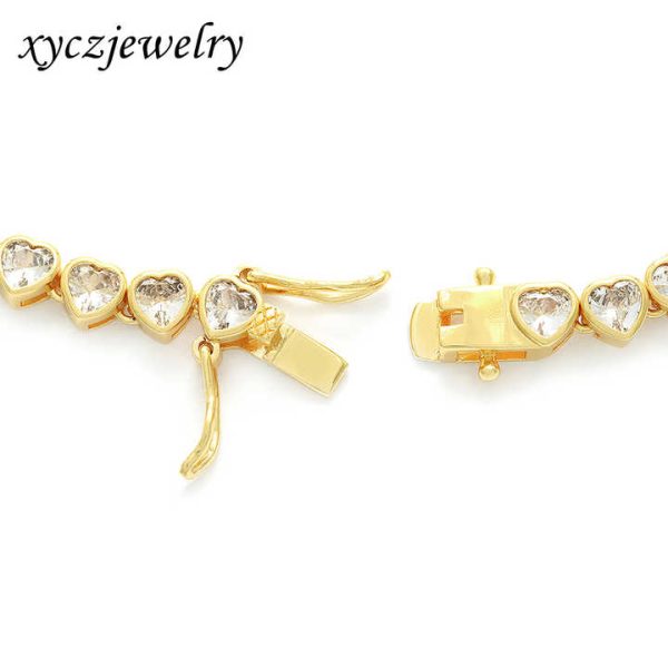 2022 Ice Out Fashion Jewelry Tennis Bracelet Wholesale Heart Diamond Zircon Bracelets
