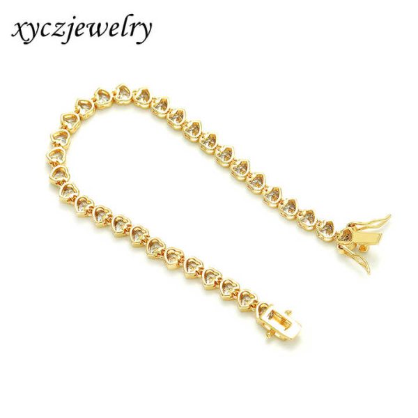 2022 Ice Out Fashion Jewelry Tennis Bracelet Wholesale Heart Diamond Zircon Bracelets