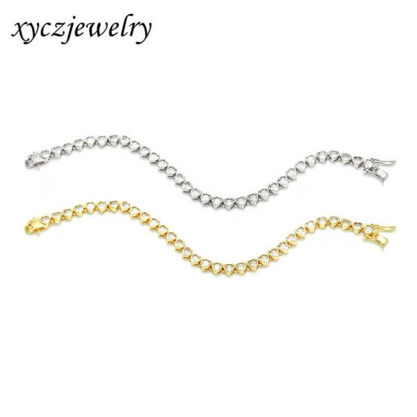 2022 Ice Out Fashion Jewelry Tennis Bracelet Wholesale Heart Diamond Zircon Bracelets