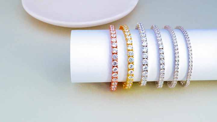 925 Sterling Silver Tennis Bracelet with Crystal Rhinestones and Cubic Zirconia for Wedding Engagement Anniversary Jewelry Gift