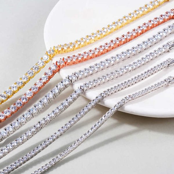 Clear 3A 5A CZ Crystal Pendant Sterling Silver 925 Jewellery Sliver Fashion Jewelry Tennis Bracelets