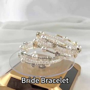 Elegant Alloy Tennis Bracelet with Crystal Rhinestone Stones for Women Bridal Wedding Party Jewelry