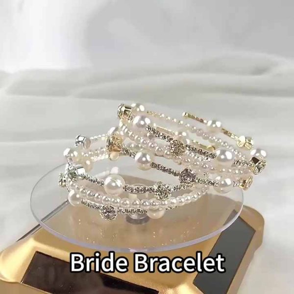 Elegant Alloy Tennis Bracelet with Crystal Rhinestone Stones for Women Bridal Wedding Party Jewelry