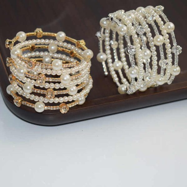2024 Trendy Fashion Jewelry Elegant Pearl Zircon Sparkling Bridal Wedding Tennis Bracelet for Women
