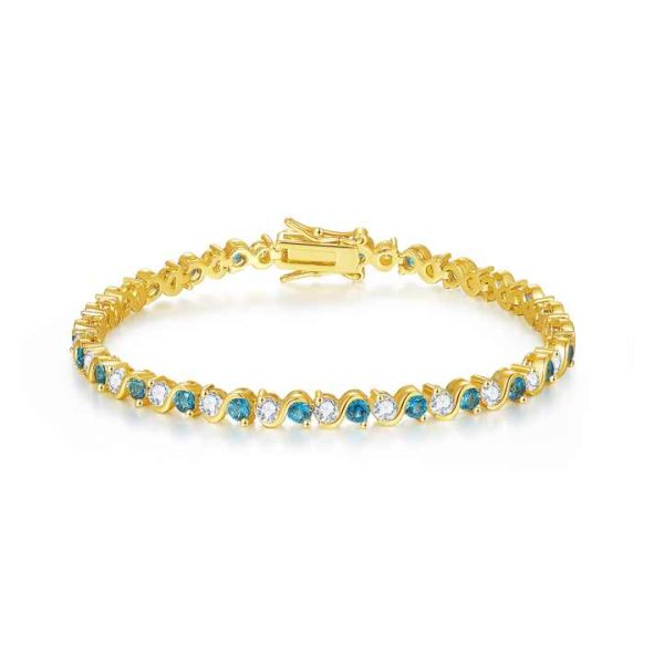 High Quality Copper Tennis Bracelet Women 14k 18k Gold Plated Custom Tiny CZ Zirconia Fashionable Chain Bracelet