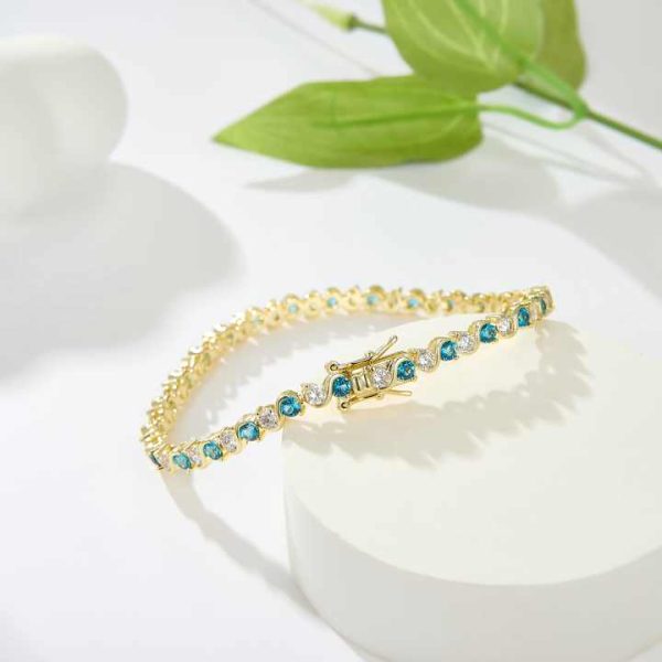 High Quality Copper Tennis Bracelet Women 14k 18k Gold Plated Custom Tiny CZ Zirconia Fashionable Chain Bracelet