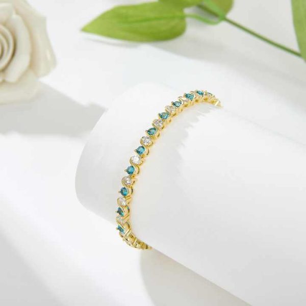 High Quality Copper Tennis Bracelet Women 14k 18k Gold Plated Custom Tiny CZ Zirconia Fashionable Chain Bracelet