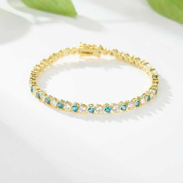 High Quality Copper Tennis Bracelet Women 14k 18k Gold Plated Custom Tiny CZ Zirconia Fashionable Chain Bracelet