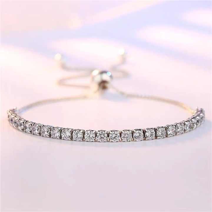 Cross-border Jewelry Fashion Full of Diamonds Personalized S925 Sterling Silver Bracelet Female European and American Foreign Tr