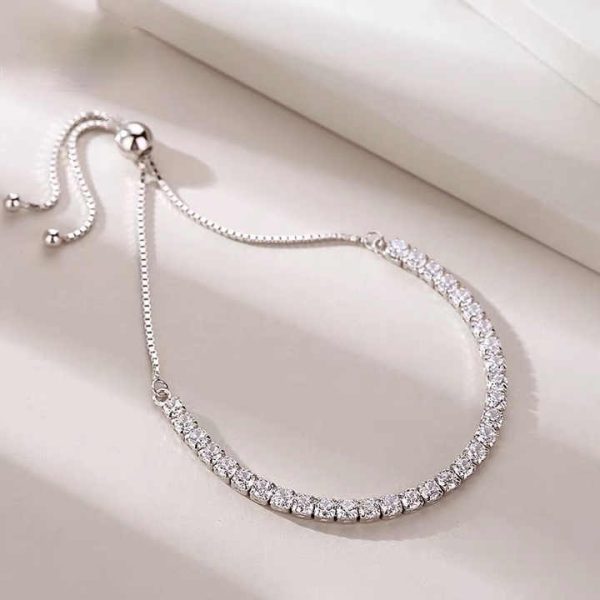 Cross-border Jewelry Fashion Full of Diamonds Personalized S925 Sterling Silver Bracelet Female European and American Foreign Tr