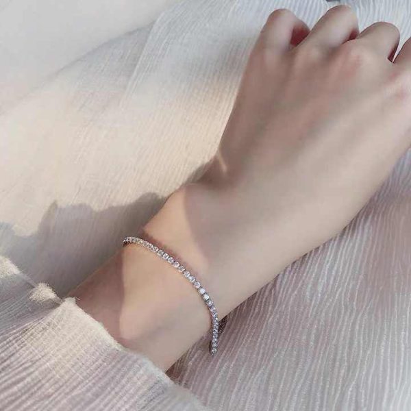 Cross-border Jewelry Fashion Full of Diamonds Personalized S925 Sterling Silver Bracelet Female European and American Foreign Tr