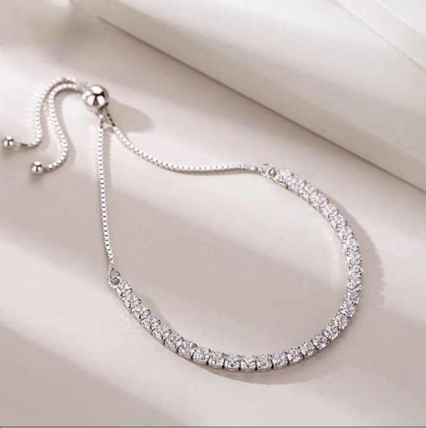 Cross-border Jewelry Fashion Full of Diamonds Personalized S925 Sterling Silver Bracelet Female European and American Foreign Tr