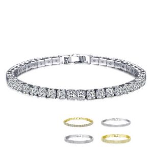 Simple Hip Hop Tennis Bracelet, Women's Shiny Zircon Bracelet, European and American Hip Hop Jewelry Gifts