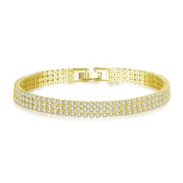 Simple Hip Hop Tennis Bracelet, Women's Shiny Zircon Bracelet, European and American Hip Hop Jewelry Gifts