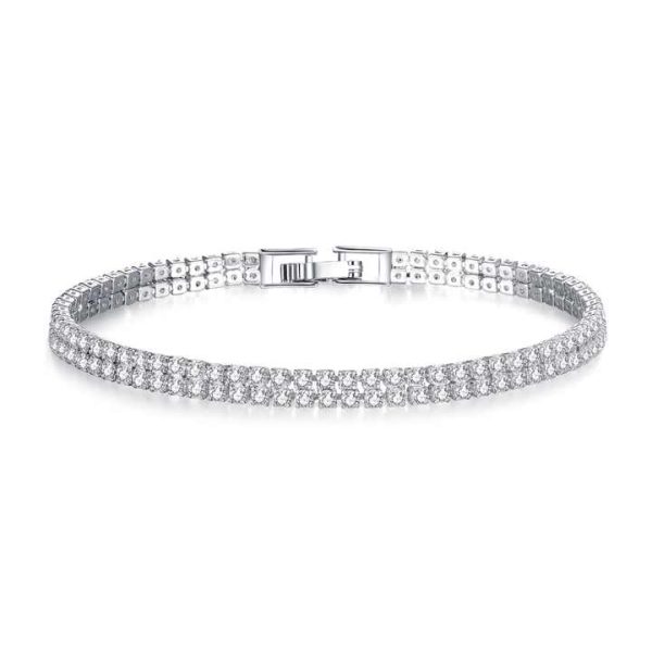 Simple Hip Hop Tennis Bracelet, Women's Shiny Zircon Bracelet, European and American Hip Hop Jewelry Gifts
