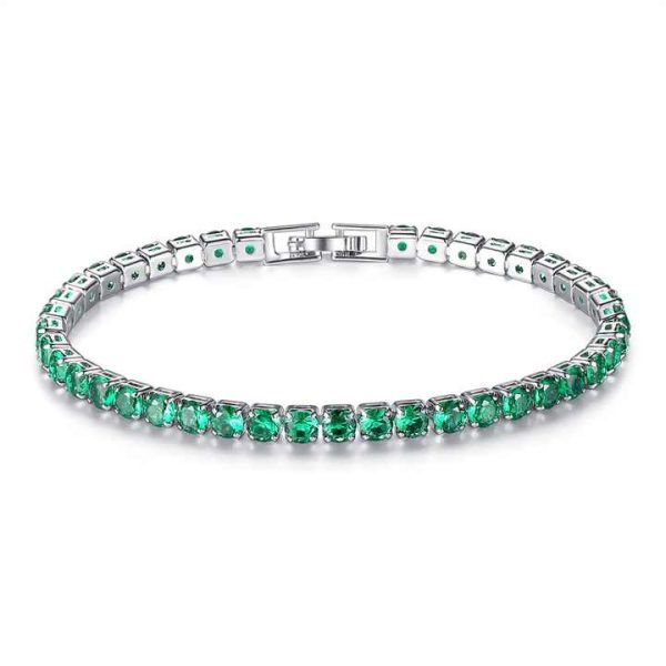 Simple Hip Hop Tennis Bracelet, Women's Shiny Zircon Bracelet, European and American Hip Hop Jewelry Gifts