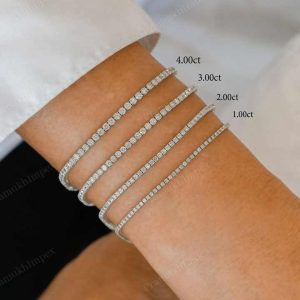 925 Sterling Silver Bracelets Factory Outlet Hot Sale Tennis Bracelet Moissanite Diamond Custom Made Hip Hop Tennis Bracelets