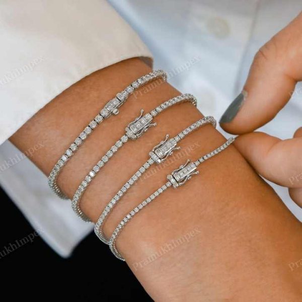 925 Sterling Silver Bracelets Factory Outlet Hot Sale Tennis Bracelet Moissanite Diamond Custom Made Hip Hop Tennis Bracelets