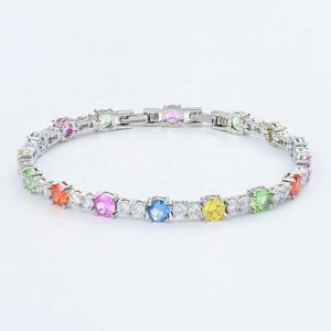 14K 18K Gold Plated Brass CZ Zircon Cubic Zirconia Tenis Brazalete Uomo Bracciali Tennis Bracelet for Men Women