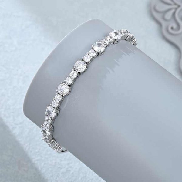 14K 18K Gold Plated Brass CZ Zircon Cubic Zirconia Tenis Brazalete Uomo Bracciali Tennis Bracelet for Men Women
