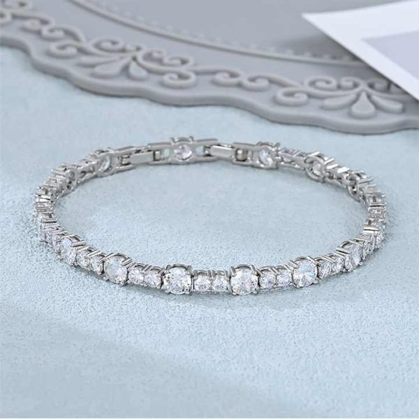 14K 18K Gold Plated Brass CZ Zircon Cubic Zirconia Tenis Brazalete Uomo Bracciali Tennis Bracelet for Men Women