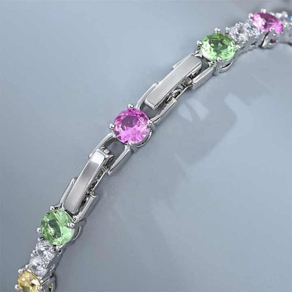14K 18K Gold Plated Brass CZ Zircon Cubic Zirconia Tenis Brazalete Uomo Bracciali Tennis Bracelet for Men Women