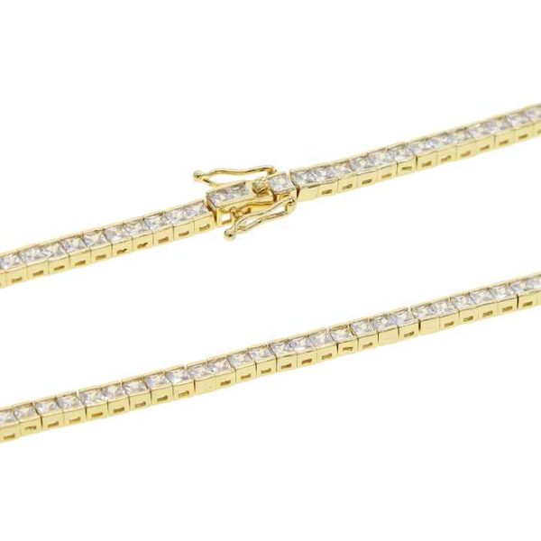 Promotion Gold Plated 20cm 21cm Iced Out Bling Hip Hop Rectangle Cz Tennis Bracelet for Men