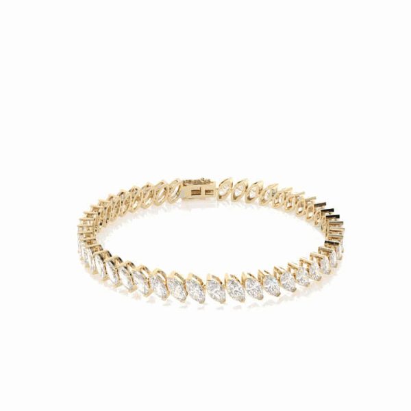 Marquise Cut Tennis Lab Grown Diamond Bracelet for Women Fashion Jewelry 18k Rose Gold Plated Jewelry