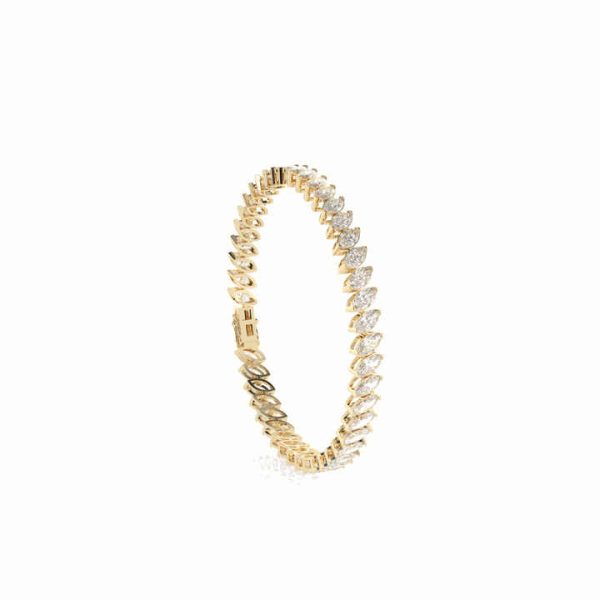 Marquise Cut Tennis Lab Grown Diamond Bracelet for Women Fashion Jewelry 18k Rose Gold Plated Jewelry