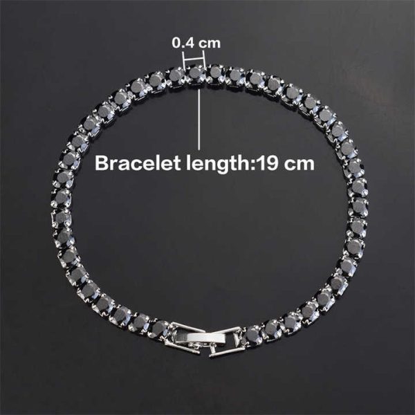 Wholesale Fashion Hip Hop Raper 925 Sterling Silver High-End 4mm Iced Out Diamond Tennis Bracelet for Woman