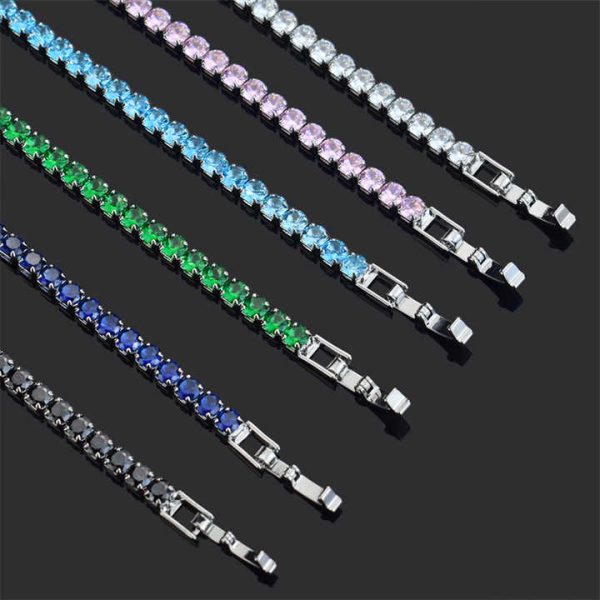 Wholesale Fashion Hip Hop Raper 925 Sterling Silver High-End 4mm Iced Out Diamond Tennis Bracelet for Woman