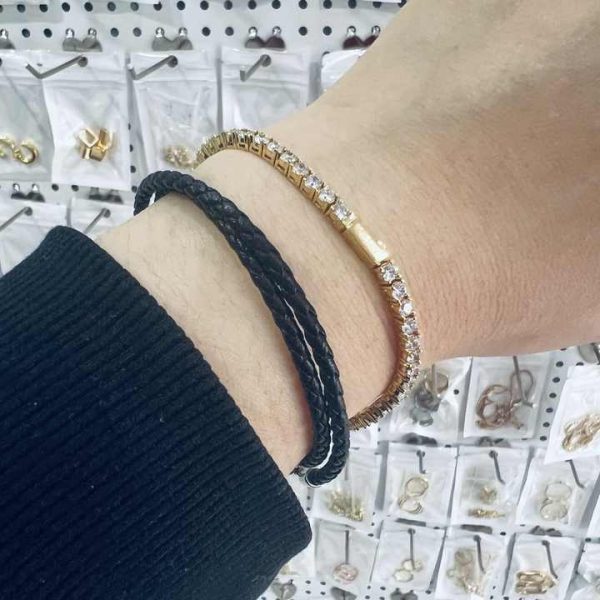 Custom Factory Tennis Bracelet Jewelry Microns Gold Plated