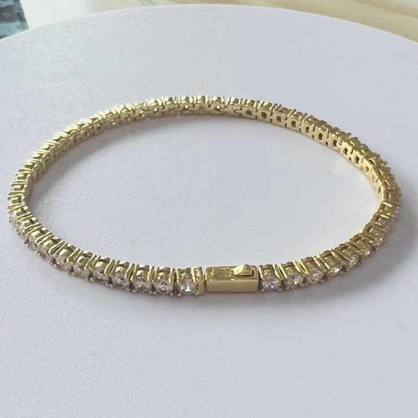 Custom Factory Tennis Bracelet Jewelry Microns Gold Plated