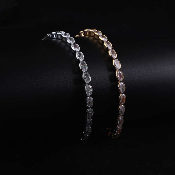 Fashion Jewelry Zirconia CZ Crystal Bracelets Trend 2023 Full Elliptical Zircon Bling Tennis Bracelet Women
