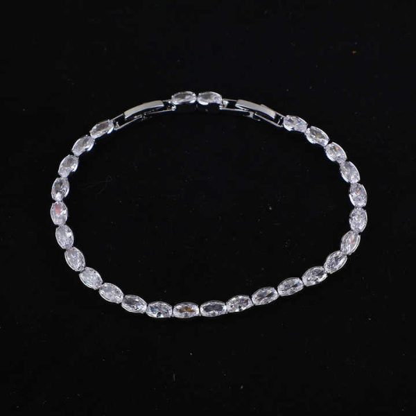Fashion Jewelry Zirconia CZ Crystal Bracelets Trend 2023 Full Elliptical Zircon Bling Tennis Bracelet Women