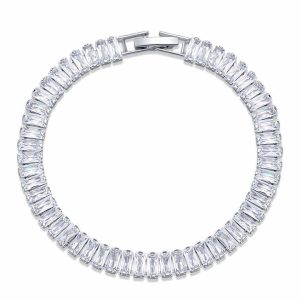 Adjustable Trendy 18K Gold Plated Brass Butterfly Tennis Bracelet for Everyday Wear