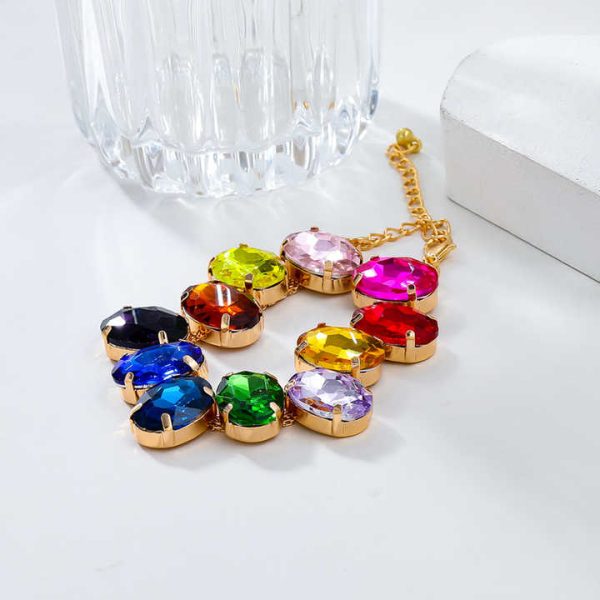 2024 New Super Flash Multi-color Glass Water Diamond Bracelet Luxury Color Tennis Bracelet Wholesale Ladies Jewelry