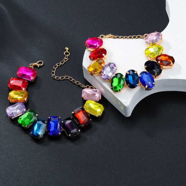 2024 New Super Flash Multi-color Glass Water Diamond Bracelet Luxury Color Tennis Bracelet Wholesale Ladies Jewelry