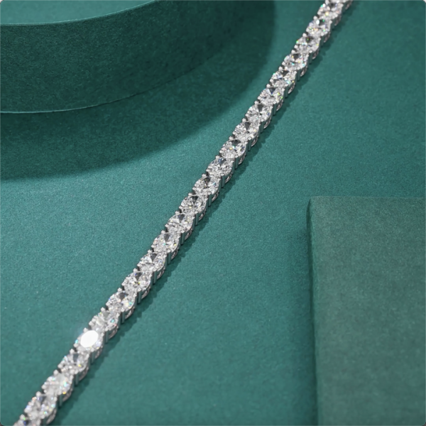 18K 14K 9K Gold 0.1 CT Cushion Cutting Custom Style Fashion Lab Grown Diamond Tennis Bracelet