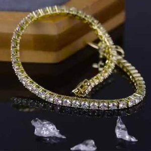 Customizable 3-6mm Cubic Zirconia Platinum Plated Brass Tennis Bracelet for Women & Men - Romantic Fashionable Anniversary Jewelry Gift