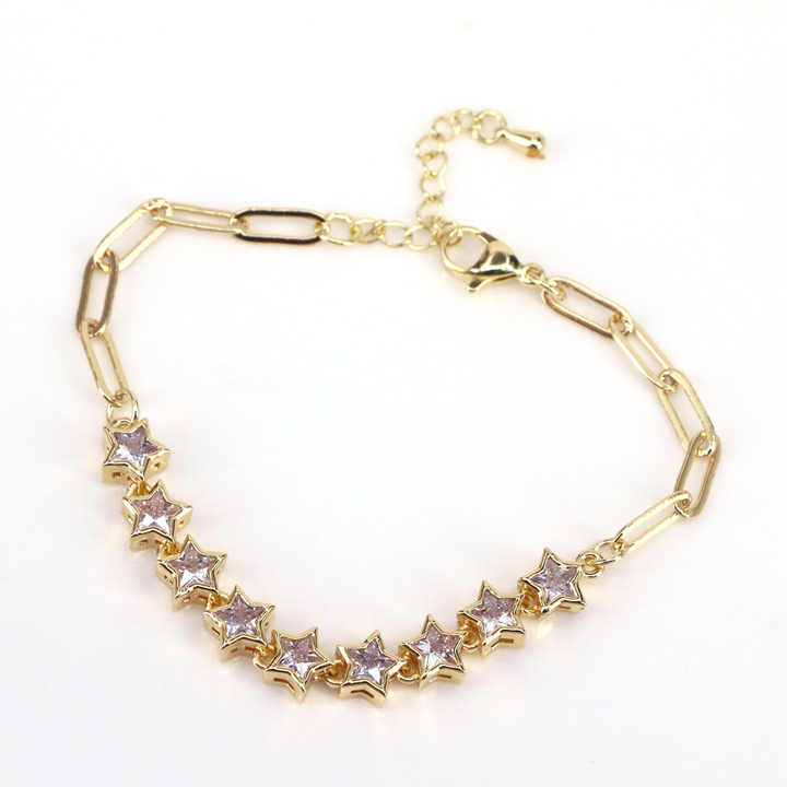 New Hot Selling Zircon Bracelets Women Fashion Decoration Tennis Bracelets 18k Gold Plated