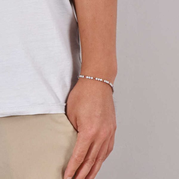 Adjustable Length 18K IP Gold Plated Silver Tennis Chain Bracelet Fashionable Zircon Stainless Steel Jewelry