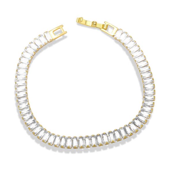 7.5'' Tennis Bracelet Ladies Jewelry Gold Plated Copper Bracelet Colorful CZ Zirconia Diamond Tennis Bracelet for Women Girl