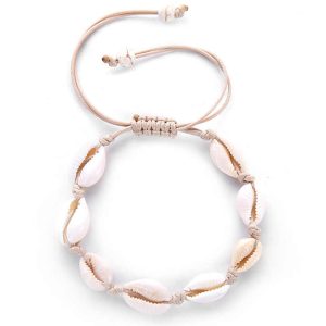 Bohemian Shell and Wax Rope Adjustable Anklet Set for Women – Natural Beach Foot Jewelry