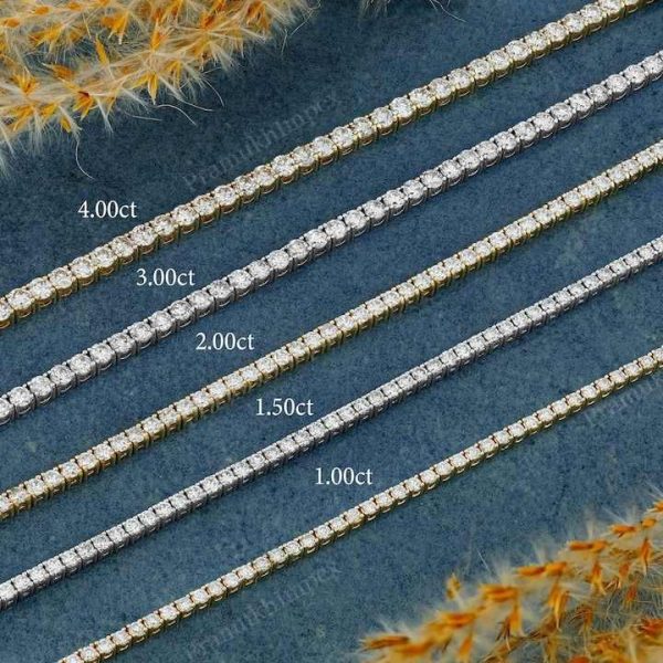 Hot Selling 1CT Lab Grown Diamond Diamond Tennis Bracelet 14k Solid White Gold Unisex Tennis Bracelet Manufacturer From India